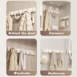 Modern Minimalist Floating Wall Rack with Retractable Hooks - Image 3