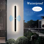 1.5M Minimalist Black Linear LED Wall Light with Smart Motion Sensor