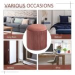 ⁦Rose Gold Round Storage Ottoman with Reversible Table Top⁩ - الصورة ⁦2⁩