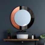 Modern 39" UV Printed Tempered Glass Square Wall Mirror
