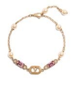 Valentino Garavani Ovalette Embellished Bracelet with Pearls and Crystals