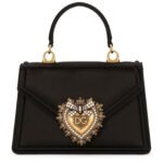 Dolce & Gabbana Small Devotion Bag in Satin with Jewel Heart