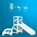 Convertible Montessori Learning Tower, Desk & Slide for Toddlers